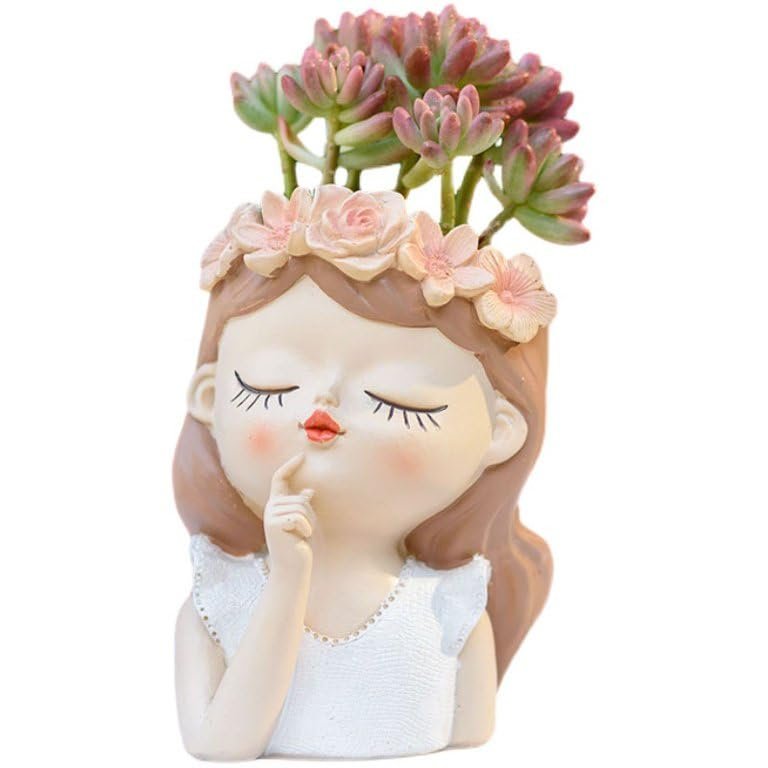 Resin Face Planter Pot - desibuygudei