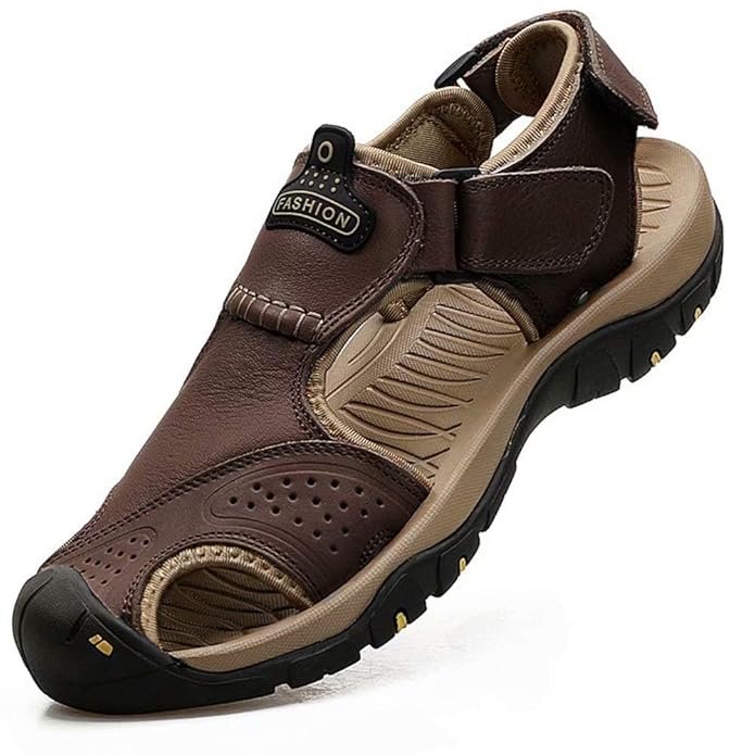 VISIONREAST Mens Leather Sandals - desibuyguide